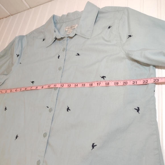 Christopher & Banks women's long sleeve navy hummingbird blouse size (XL) - Picture 9 of 12